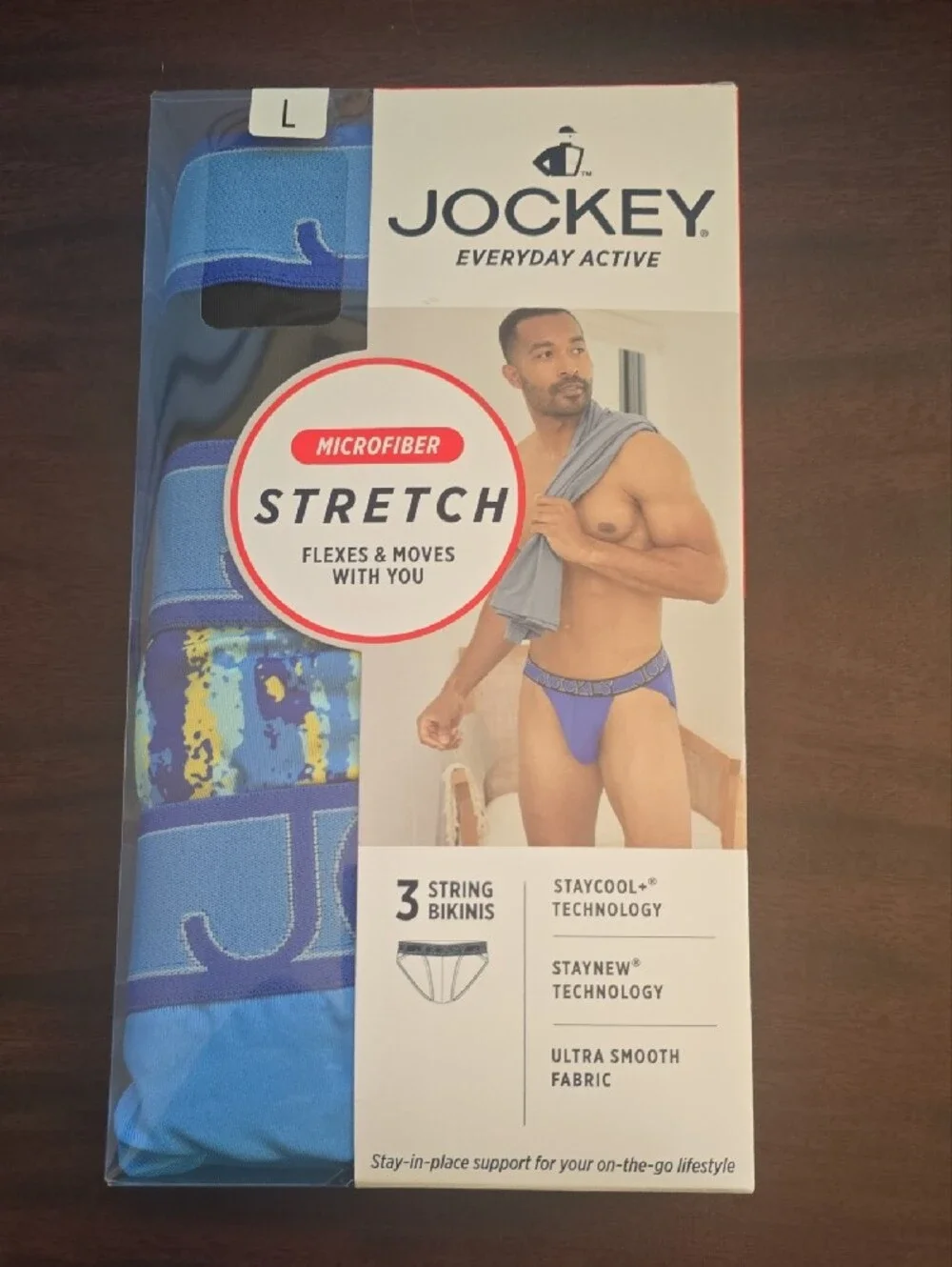 Jockey Men’s Microfiber Stretch 3-Pack String Bikinis - Large
